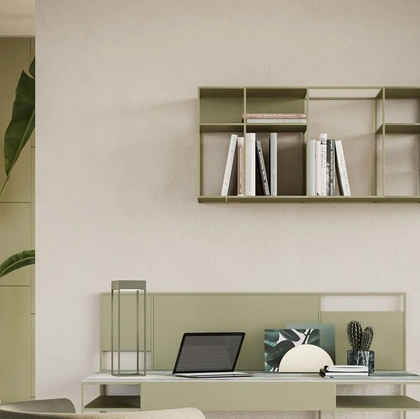Libreria sospesa Levia Wall in metallo verniciato di Ronda Design