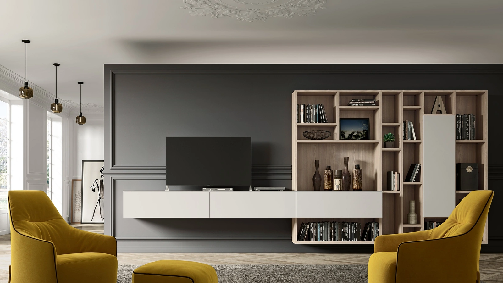 Libreria sospesa Sherwood GF5085 di Abitare Mobilstella