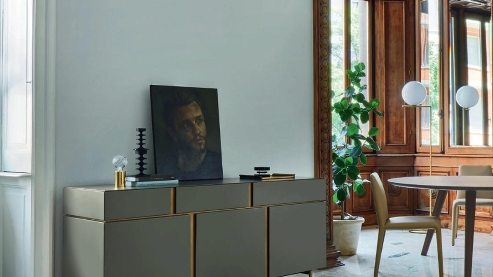 Madia Abaco 06 in laccato opaco di Sangiacomo