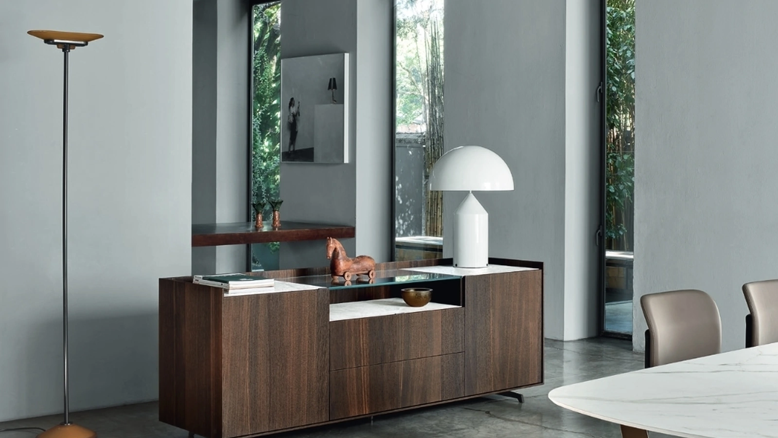 Madia Cabaret 20C in Rovere termotrattato e top in ceramica di Sangiacomo