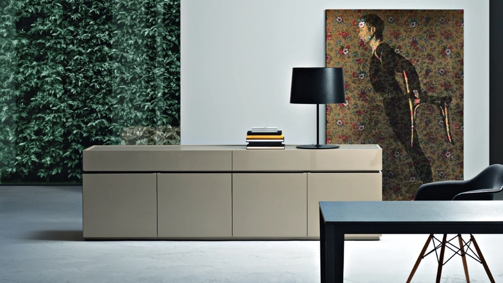 Madia Cidori 04 in laccato Juta lucido e opaco di Sangiacomo