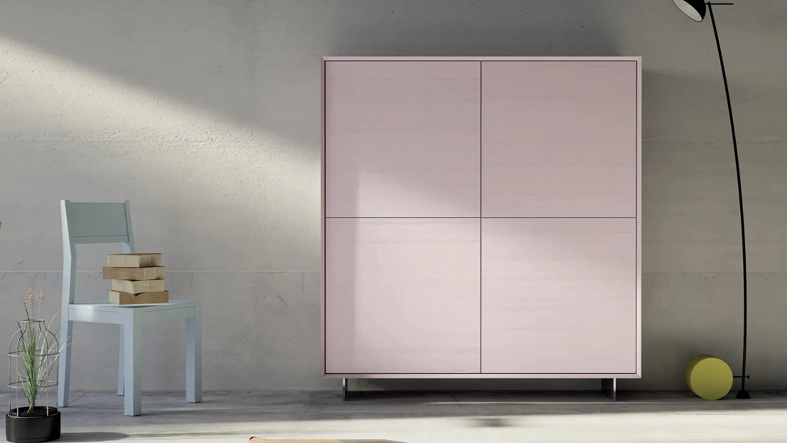 Madia alta Domus Articolo 1673|pa in legno di abete spazzolato e laccato di Fratelli Mirandola