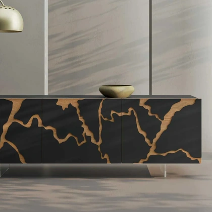 Madia Elettra Oak in legno laccato e rovere di Fratelli Mirandola