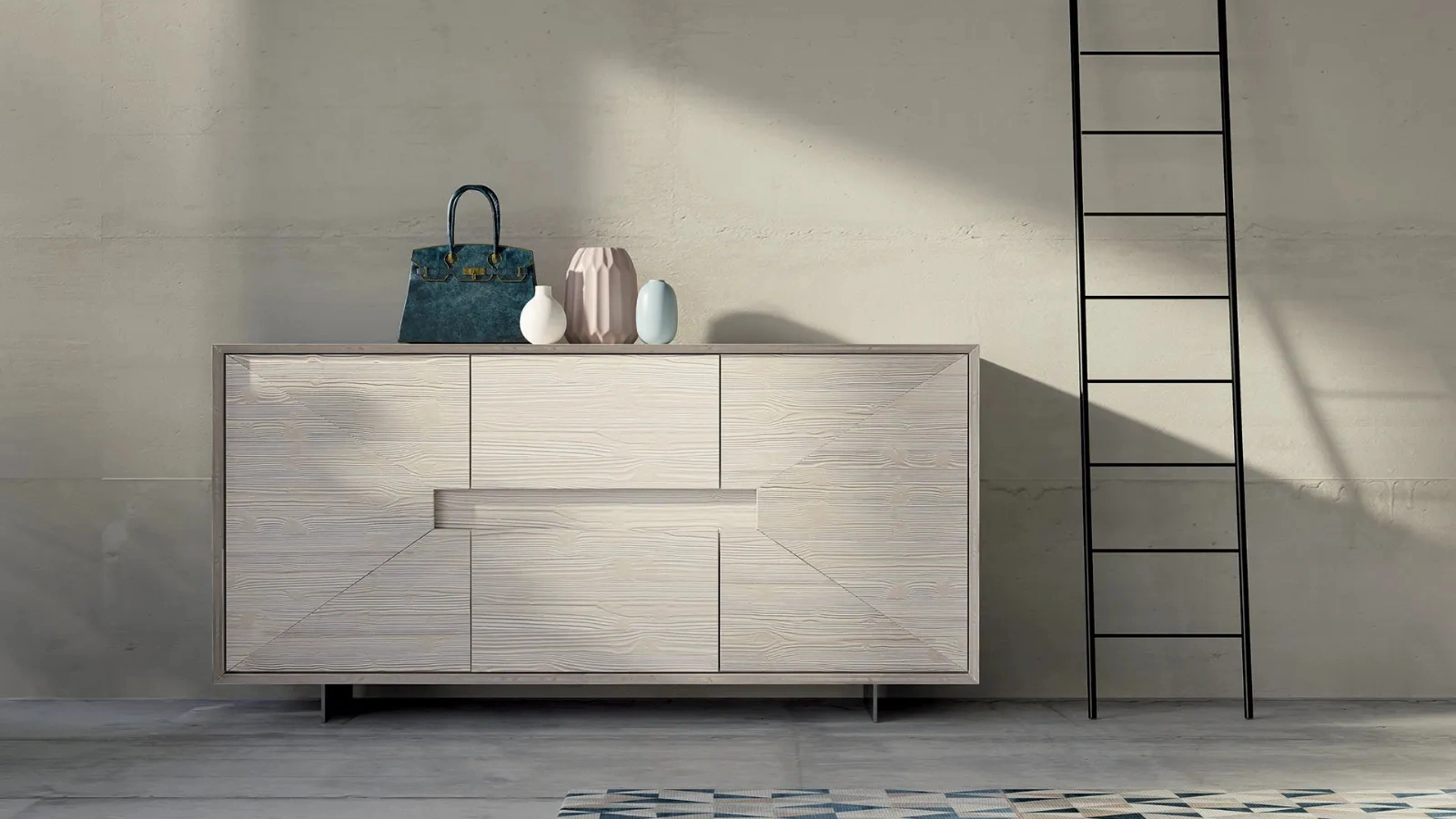 Madia Domus Aurea Art 1677|pa in legno finitura grigio baulette di Fratelli Mirandola