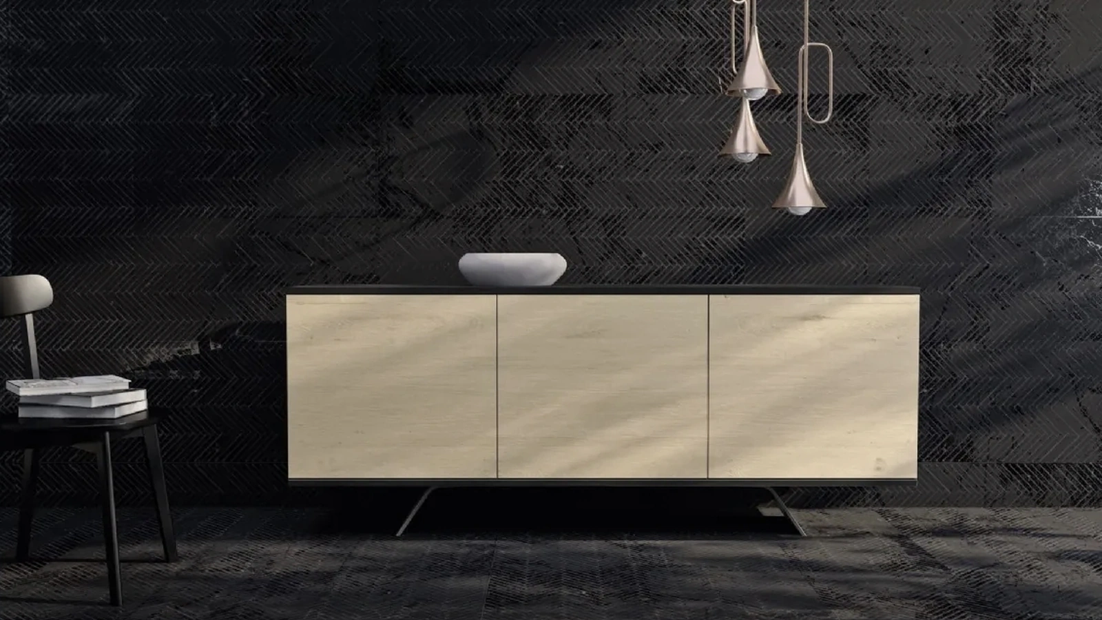 Madia moderna Chorus in legno di rovere di Fratelli Mirandola