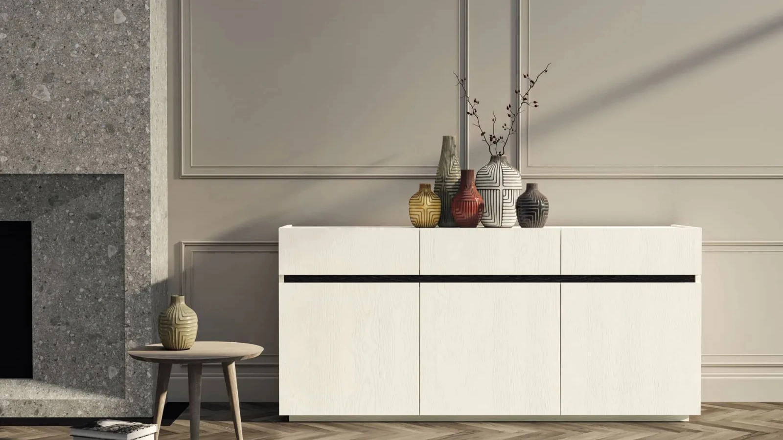 Madia Teca in rovere laccato di Fratelli Mirandola