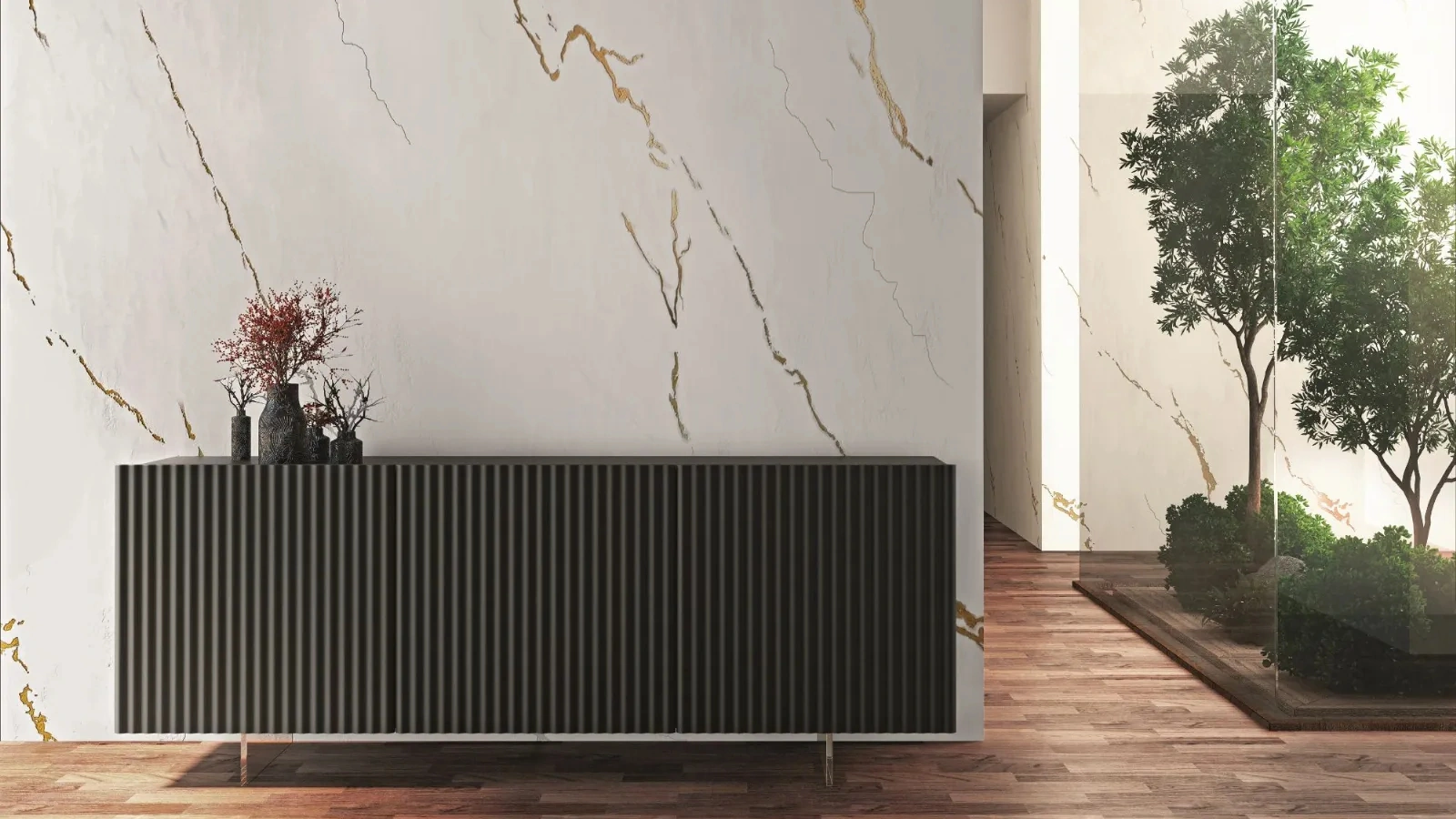 Madia Wave 70 in laccato opaco Ardesia di Fratelli Mirandola