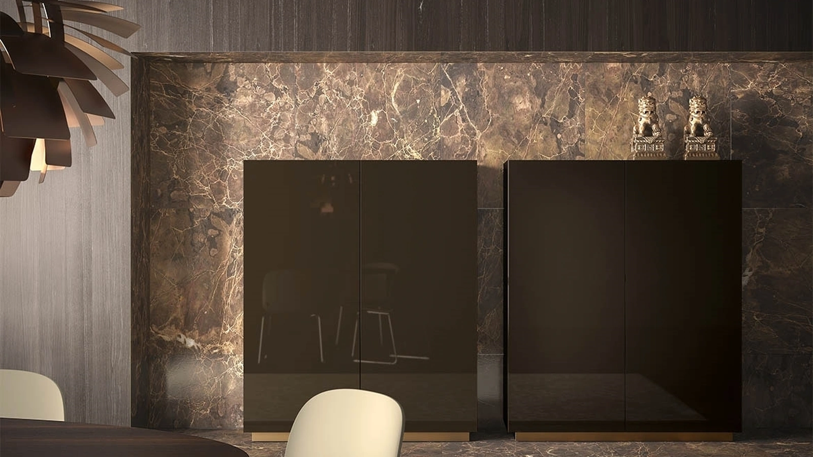 Madia Alta People in laccato lucido Espresso di Pianca