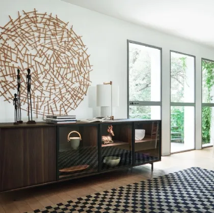 Madia Domino Mono 16M in finitura Rovere argilla e laccato Ardesia di Sangiacomo