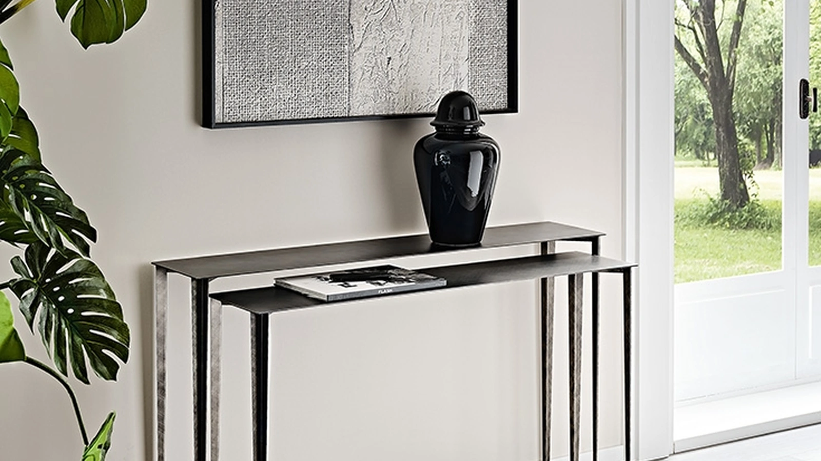 Consolle Etoile in acciaio verniciato spazzolato di Cattelan Italia