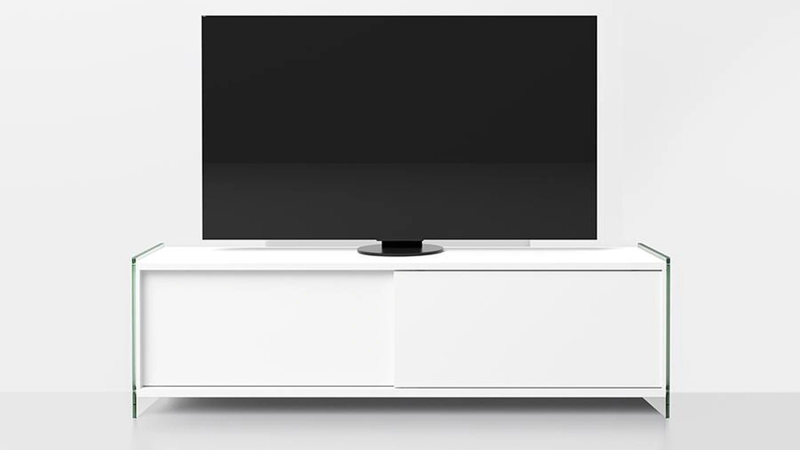 Mobile Porta Tv in laminato con fianchi in vetro temperato Byblos 02 di Pezzani