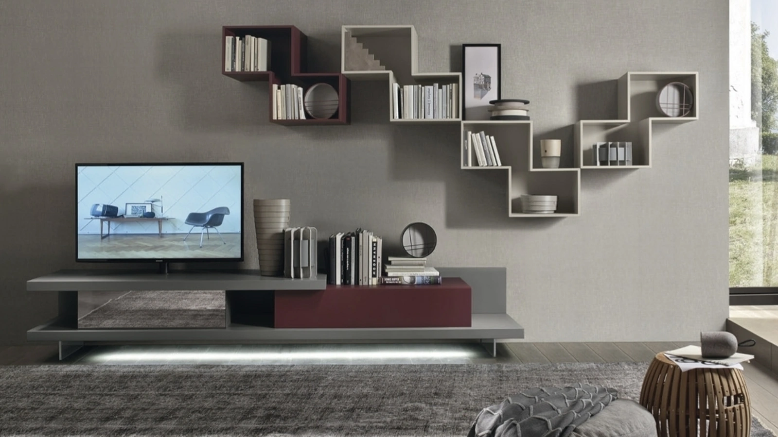 Mobile Porta Tv Lampo L6C38 di Sangiacomo