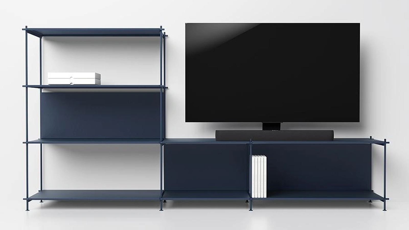 Mobile Porta Tv componibile in acciaio e laminato Musa 02 di Pezzani