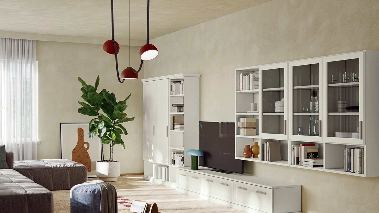 Parete Attrezzata Arcadia AS003 di Colombini Casa