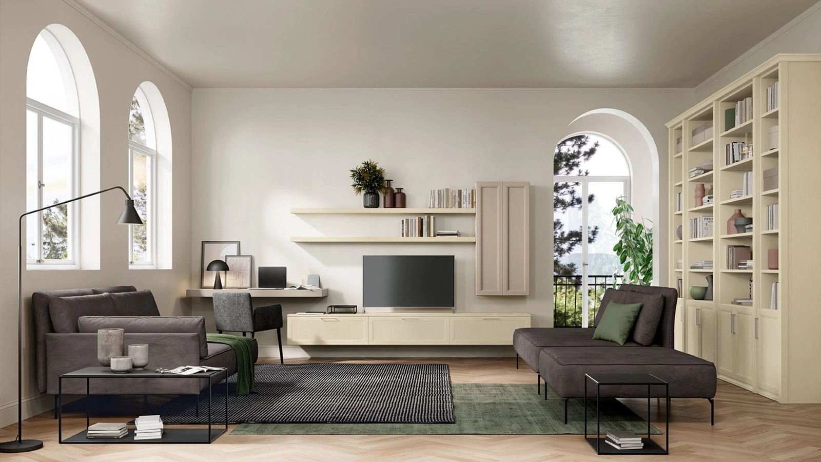 Parete Attrezzata Arcadia L004 di Colombini Casa