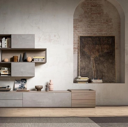Parete Attrezzata Living GF1115 di Abitare Mobilstella