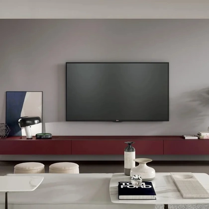 Parete Attrezzata sospesa Line Up 04 in laccato opaco di Dielle Modus