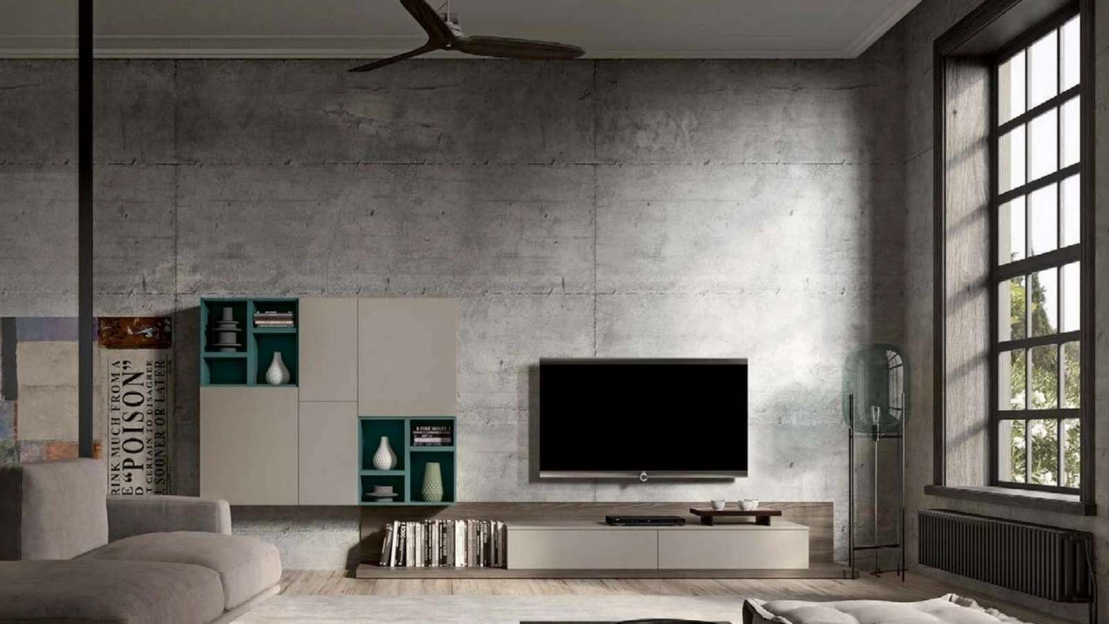 Parete attrezzata Living GF1045 di Abitare Mobilstella