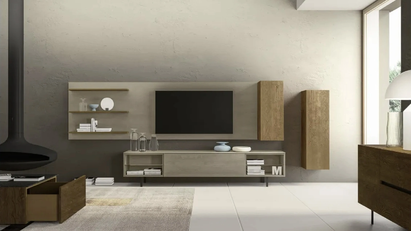 Parete attrezzata con libreria Cheba 02 Fratelli Mirandola