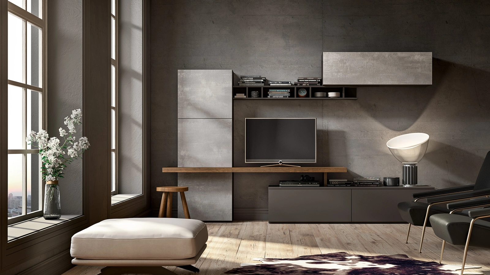 Parete attrezzata Living GF1055 di Abitare Mobilstella