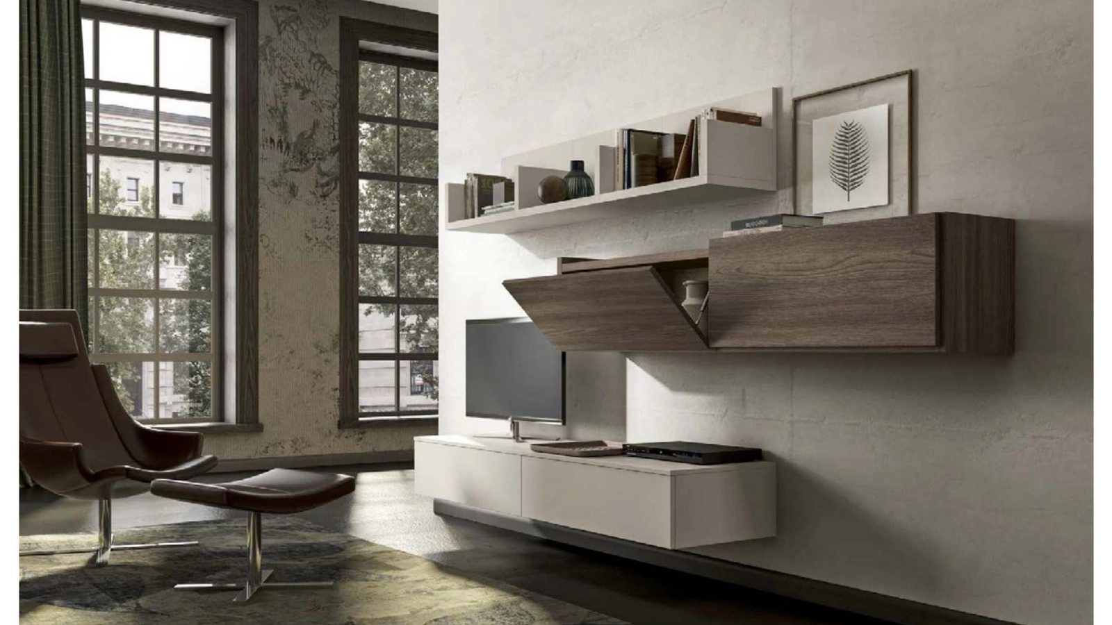 Parete Attrezzata Living GF1125 di Abitare Mobilstella