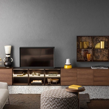 Parete Attrezzata People in legno Canaletto di Pianca