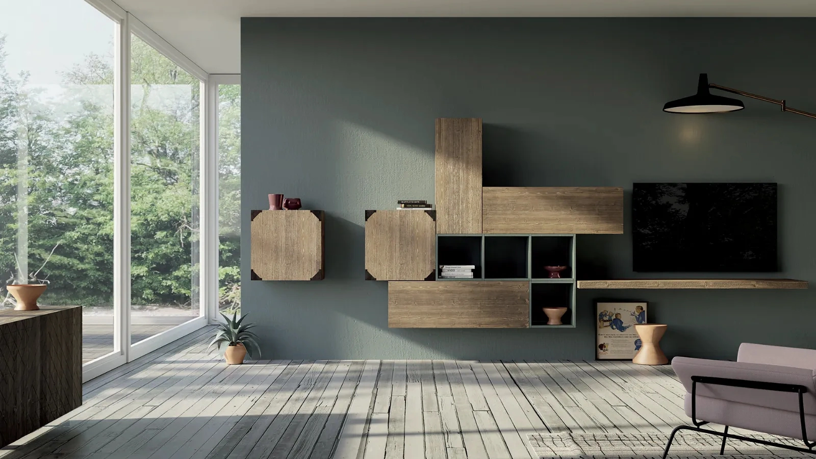 Parete Attrezzata Unikawood 03 di Fratelli Mirandola