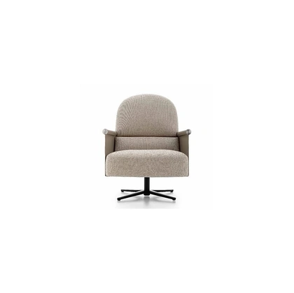 Poltroncina in tessuto con braccioli in cuoio Beyl di Ditre Italia