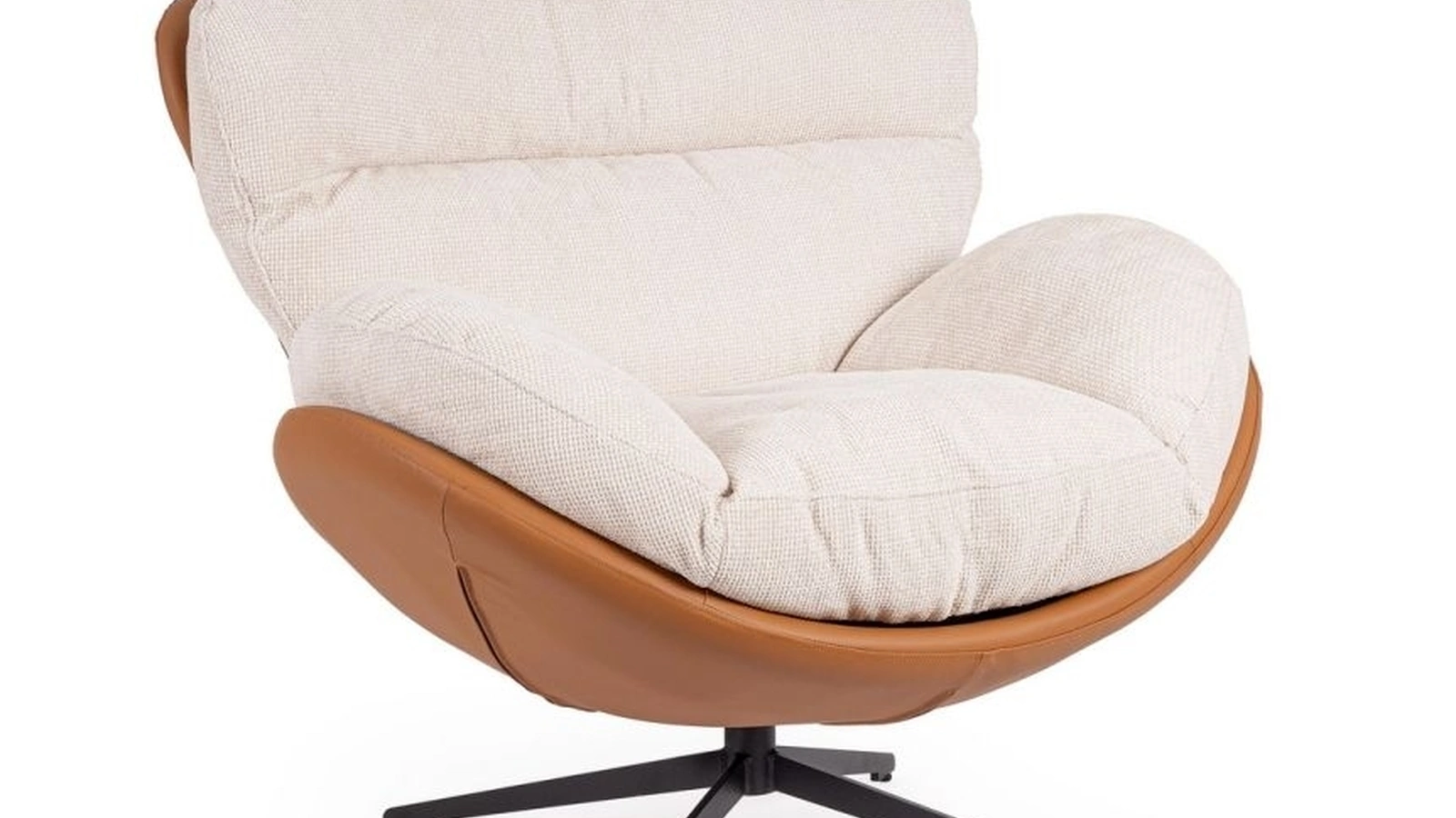 Poltrona in cuoio e tessuto Adinda di Bizzotto