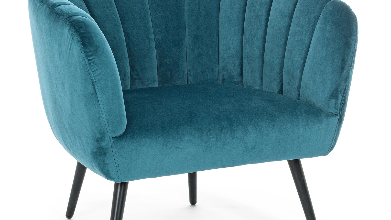 Poltroncina Avril in velluto Blu Pavone di Bizzotto