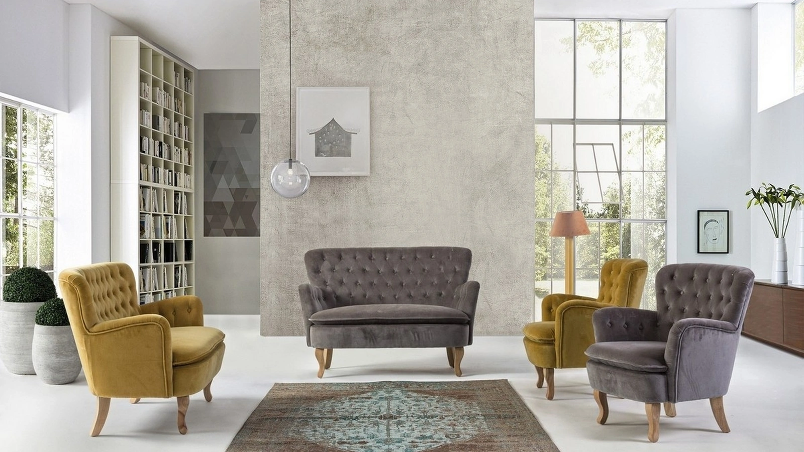 Poltrona in velluto Orlins di Bizzotto