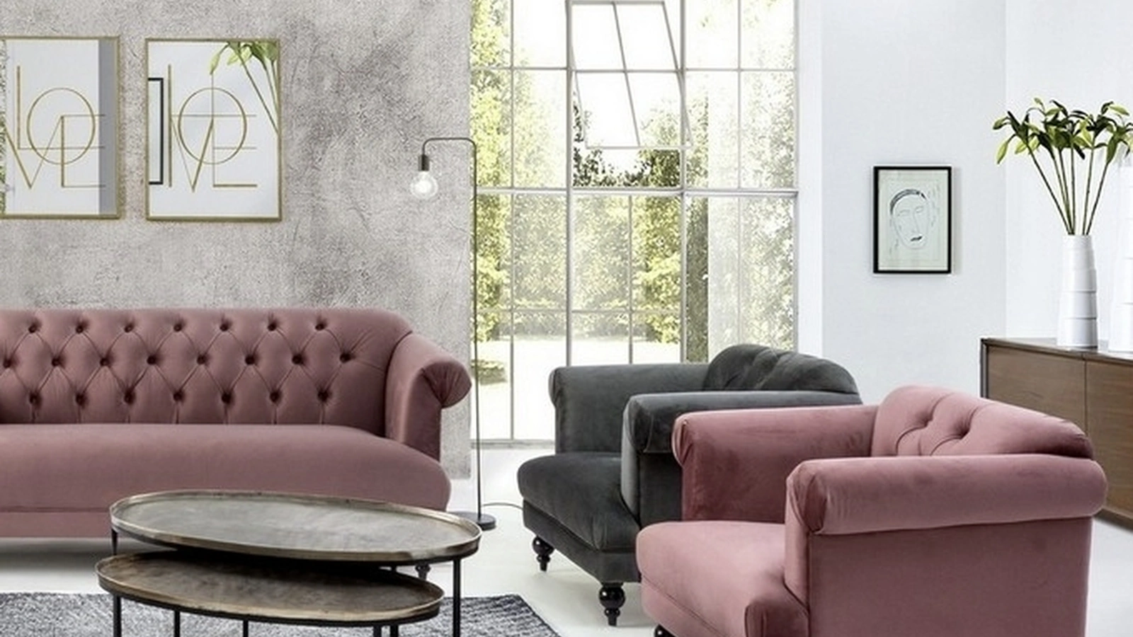 Poltrona in velluto Blossom di Bizzotto