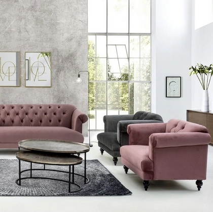 Poltrona in velluto Blossom di Bizzotto