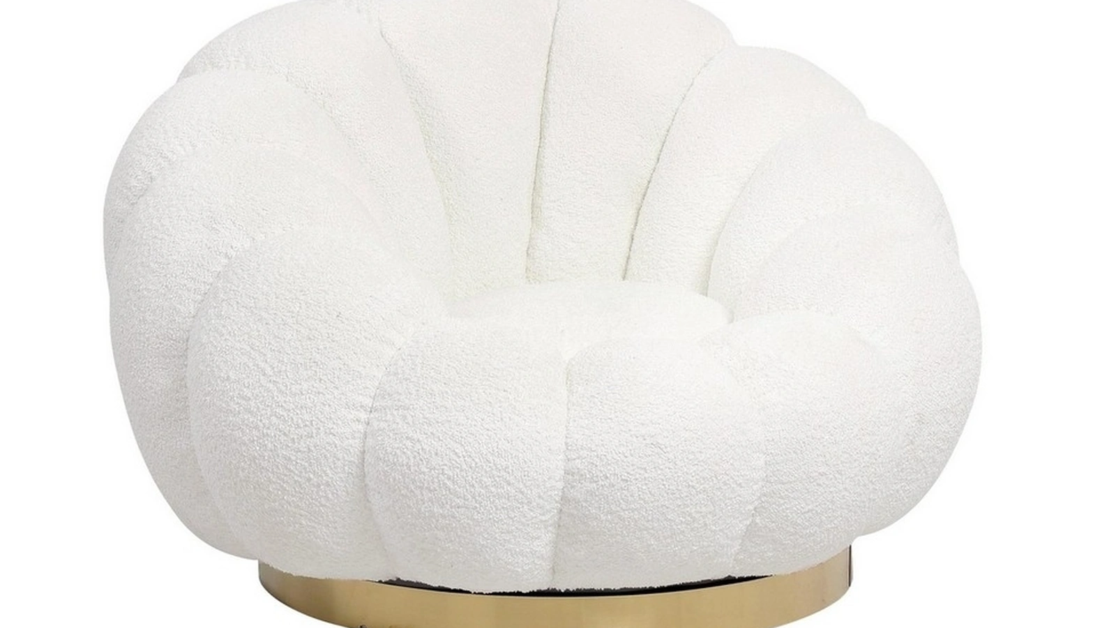 Poltroncina girevole in tessuto Bianco Florel di Bizzotto