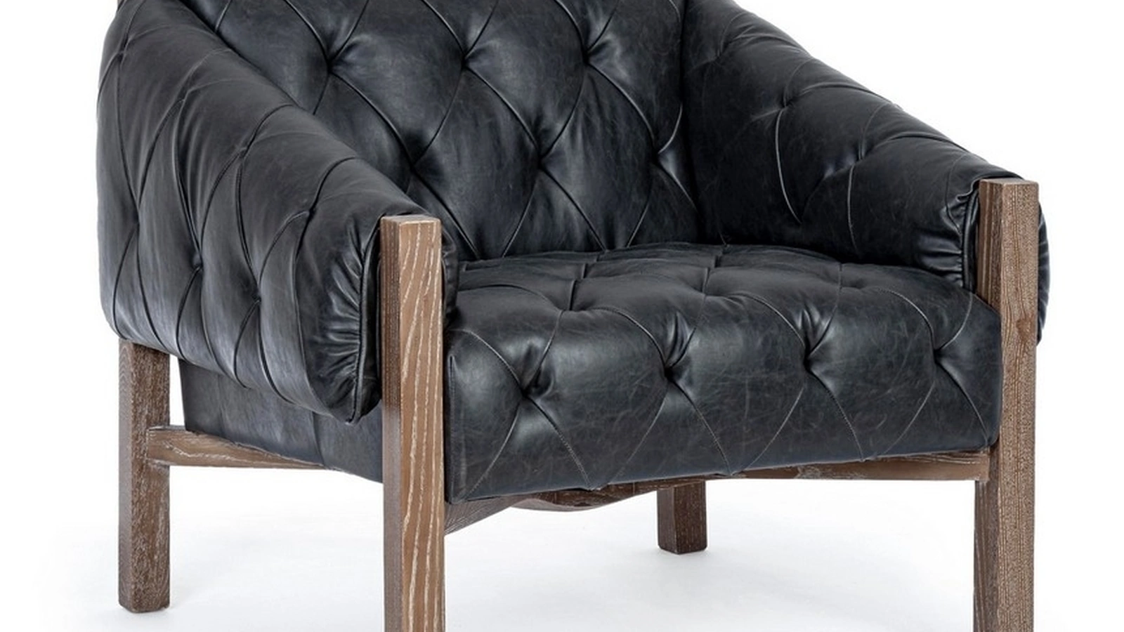 Poltrona Harrison in ecopelle nera di Bizzotto