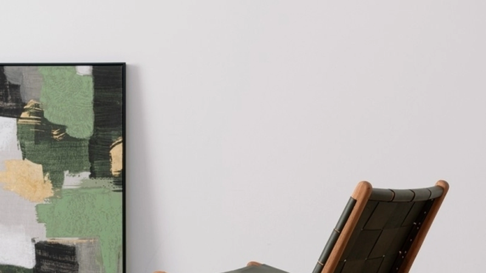 Poltroncina Lounge in pelle e teak Joanna di Bizzotto