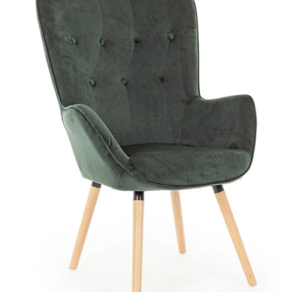 Poltrona in velluto Verde Bosco Juliet di Bizzotto