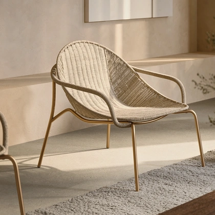 Poltrona Nuvola Indoor in carta Kraft Naturale e metallo di Pianca