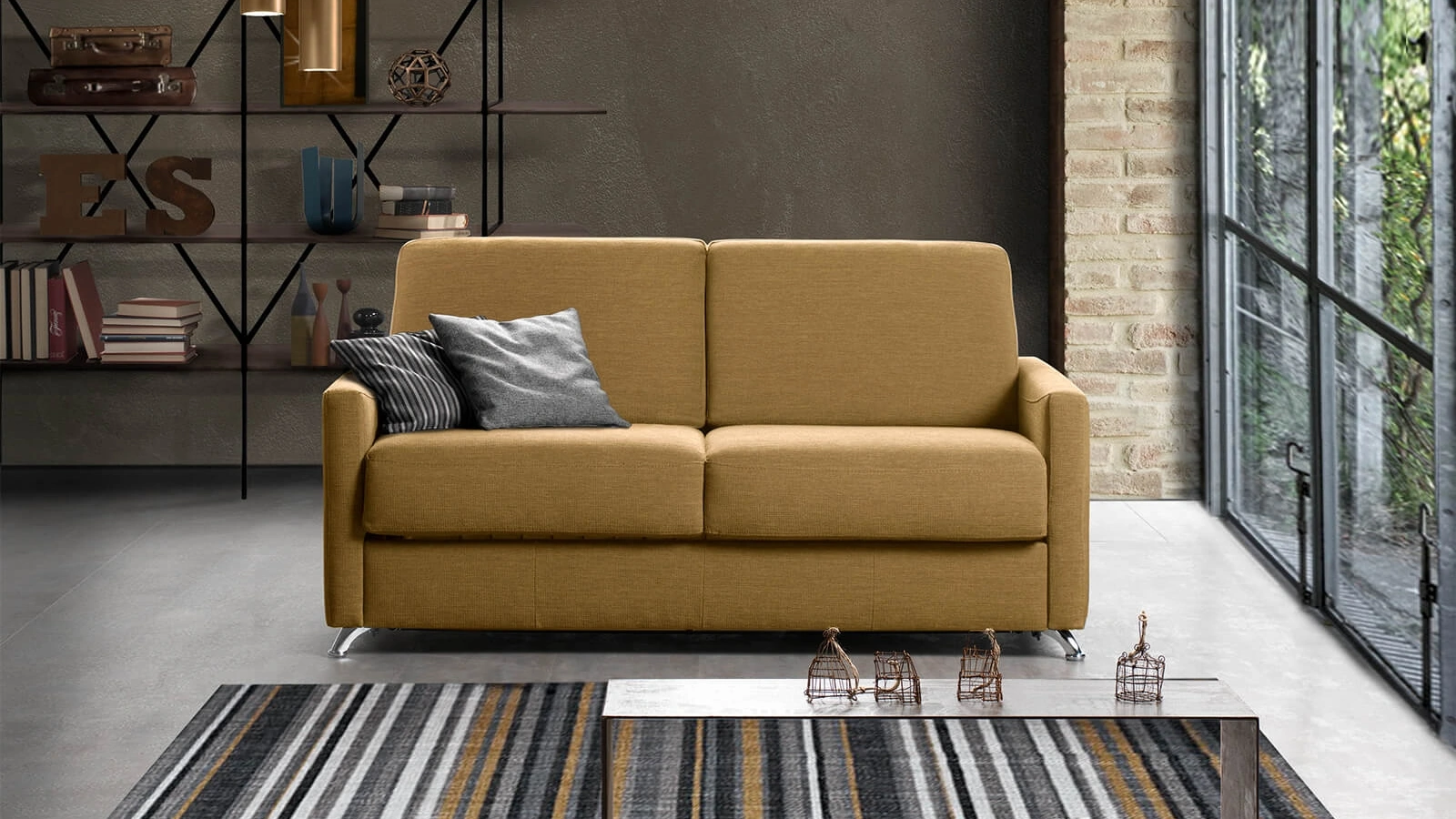 Divano Letto lineare in tessuto Ambrogio di Vitarelax