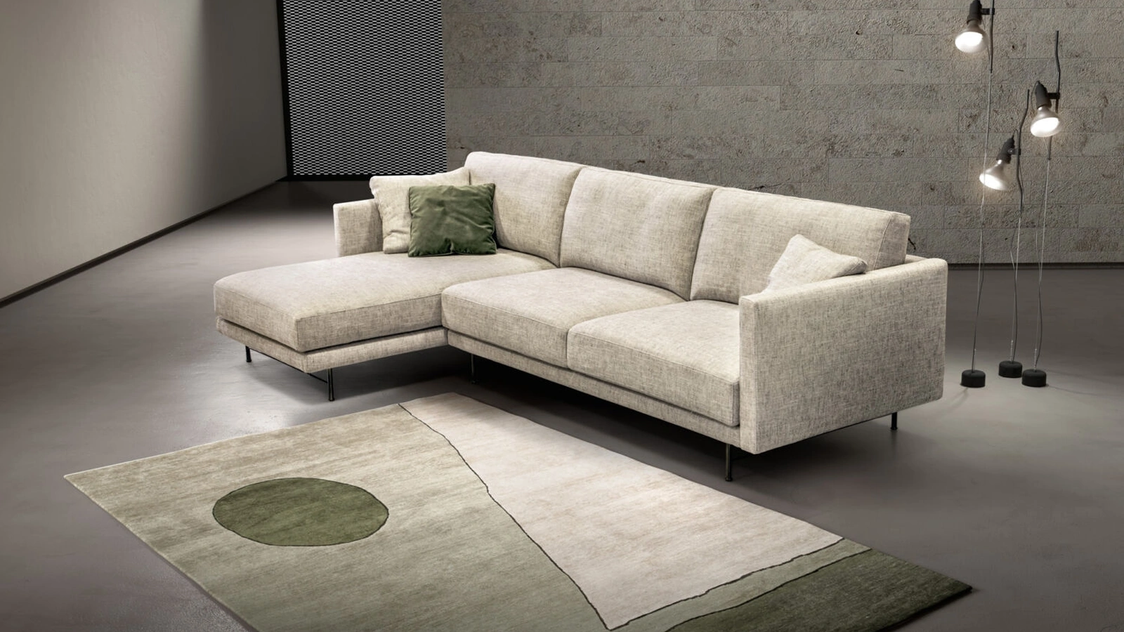 Divano con penisola Aston di Rizzetto