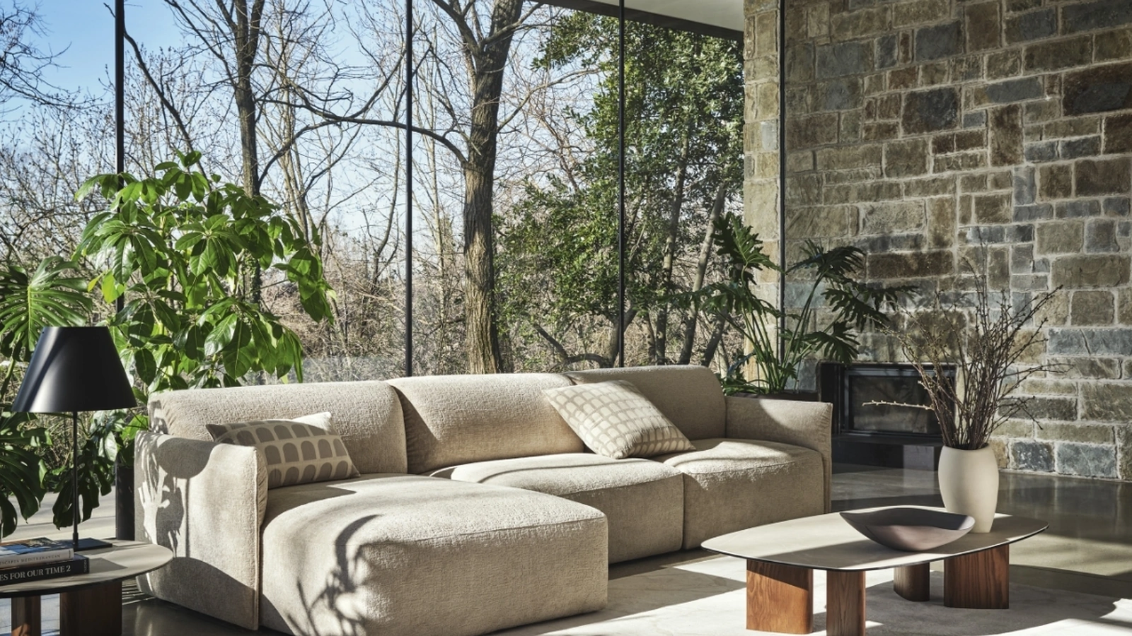 Divano con penisola Axis di Calligaris