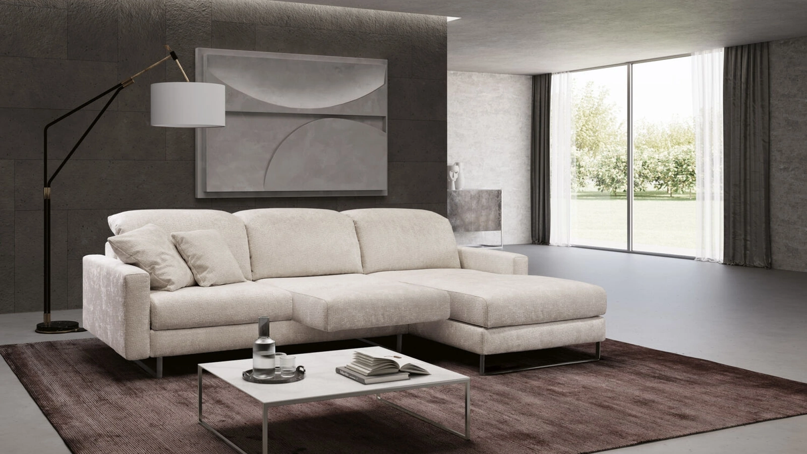 Divano con penisola Cocò di Rizzetto