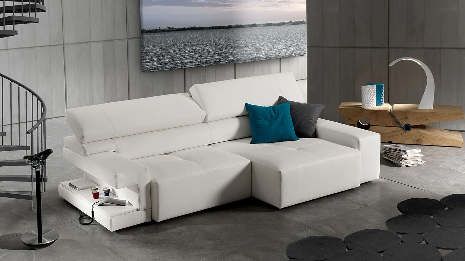 Divano lineare in pelle con sedute a libera estrazione Gigolò di Excò