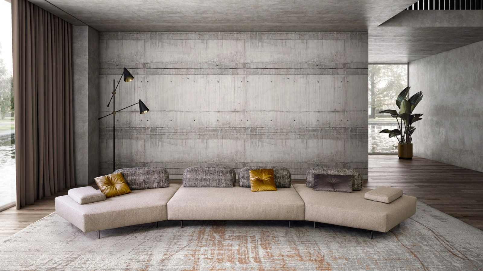 Divano lineare Harris di Rizzetto