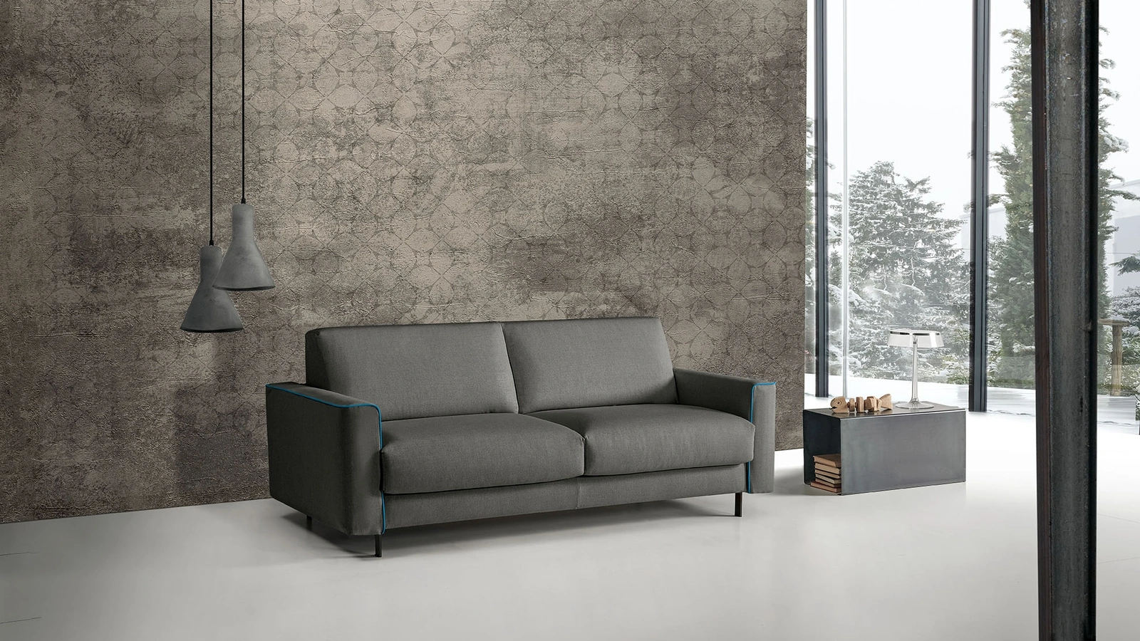 Divano Letto lineare in tessuto Jerry di Excò