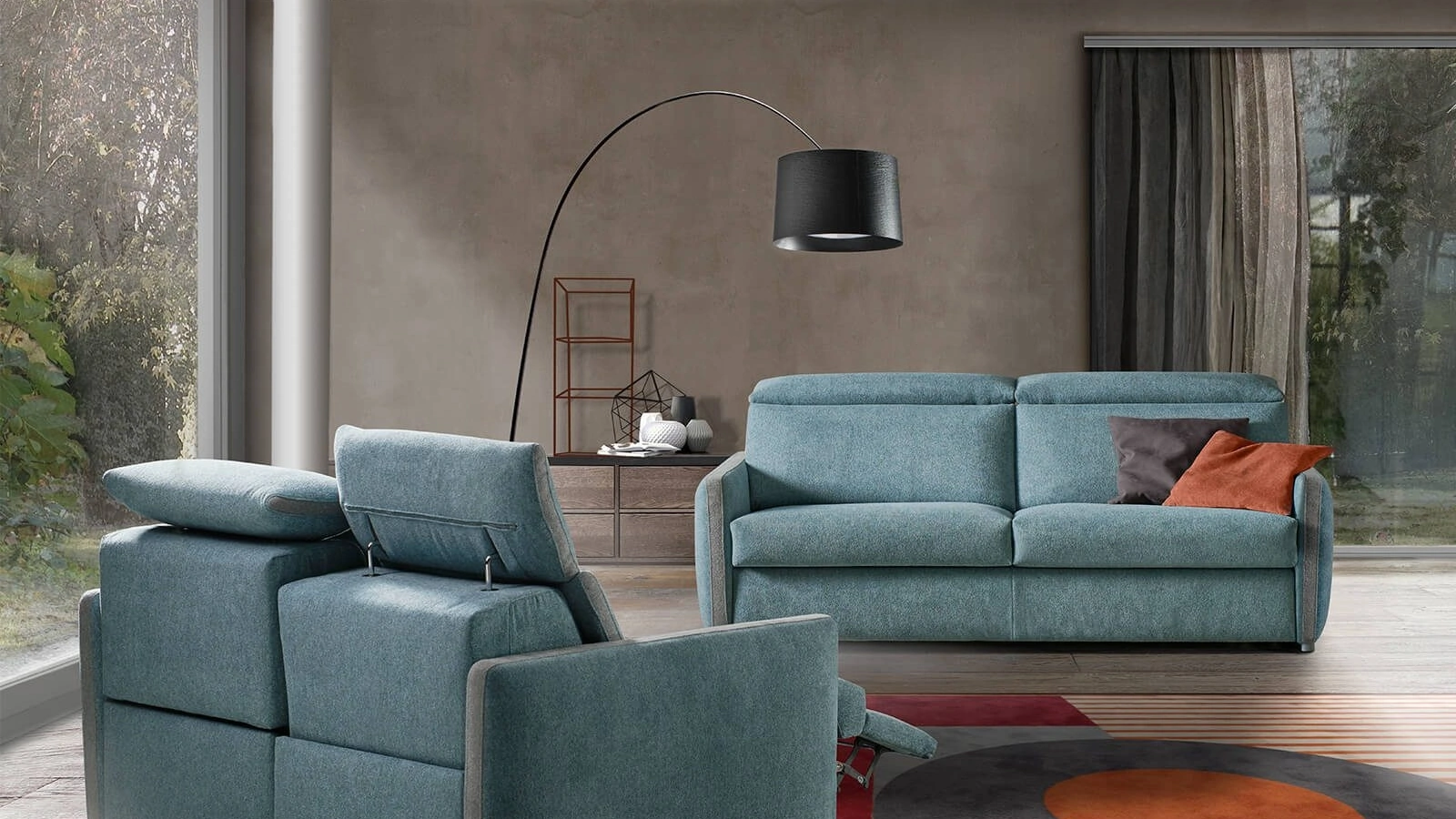 Divano Letto relax lineare in tessuto Jill di Vitarelax