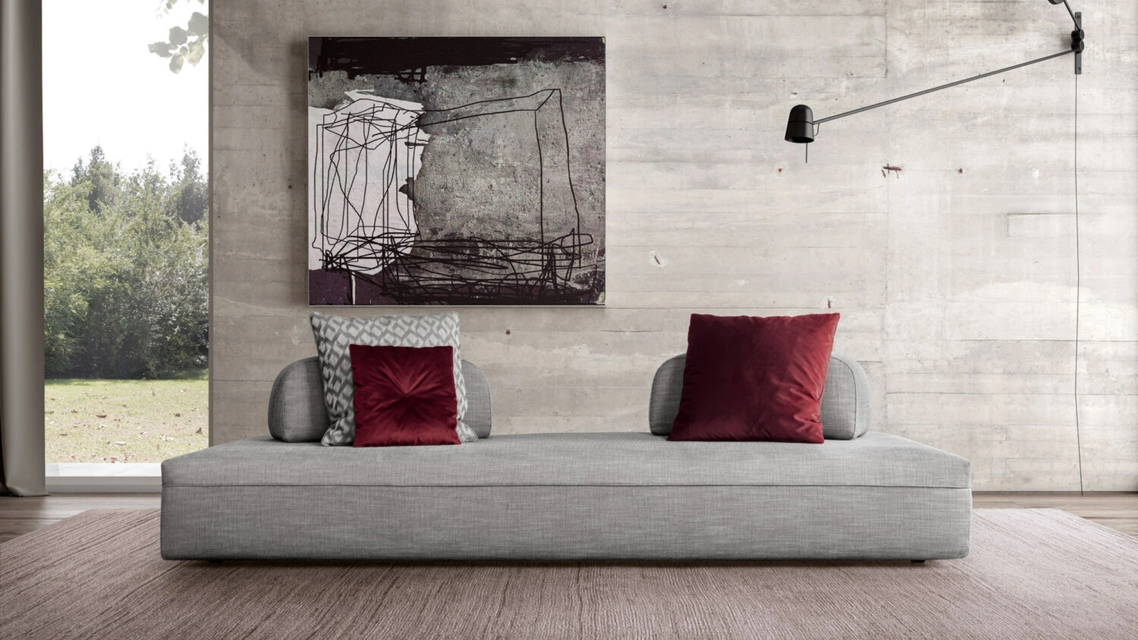 Divano lineare Lewis di Rizzetto