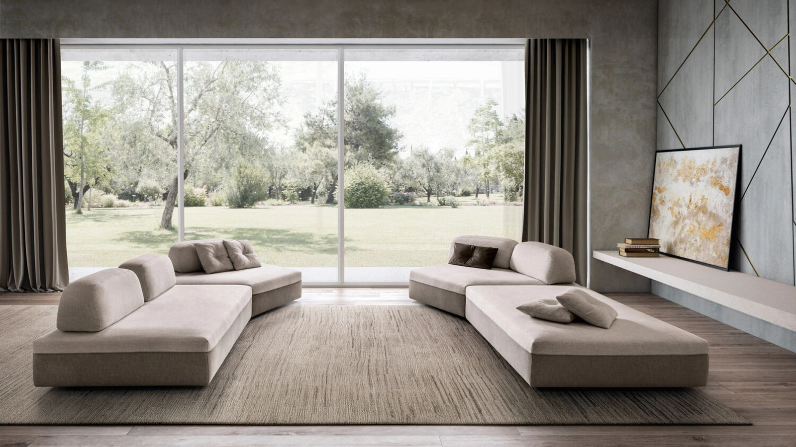 Divano lineare Lewis di Rizzetto