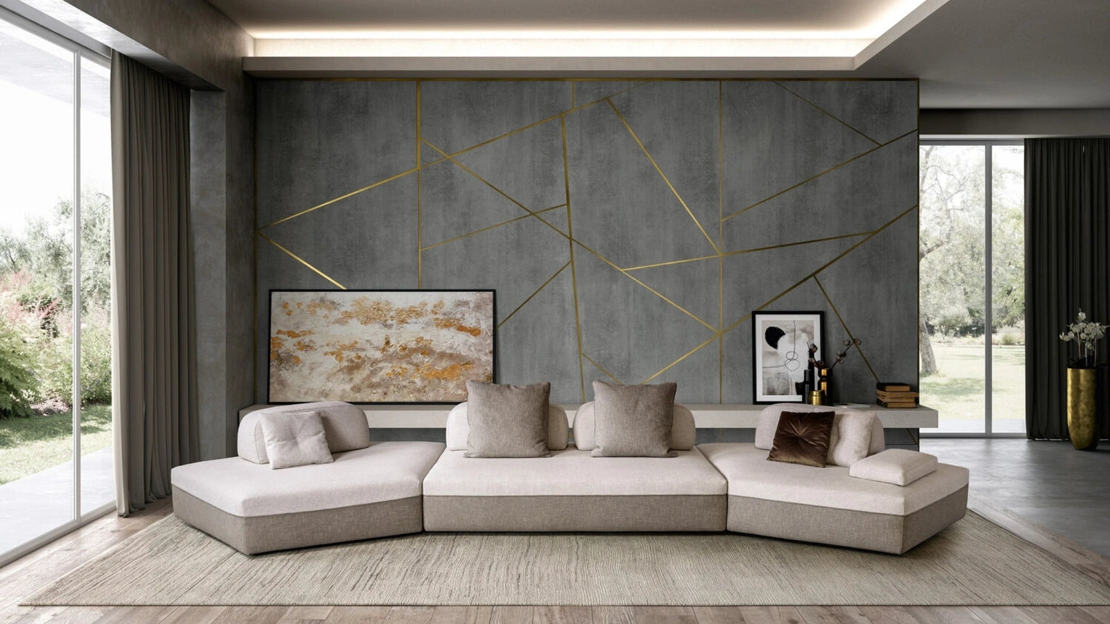 Divano lineare Lewis di Rizzetto