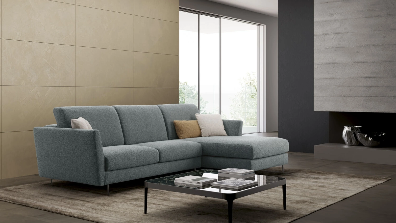 Divano con penisola Liberty di Rizzetto